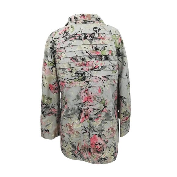 SoCa St John Long Sleeve Roll Cuff Floral Jacket Size P  Zip Pockets Anorak - Picture 8 of 14